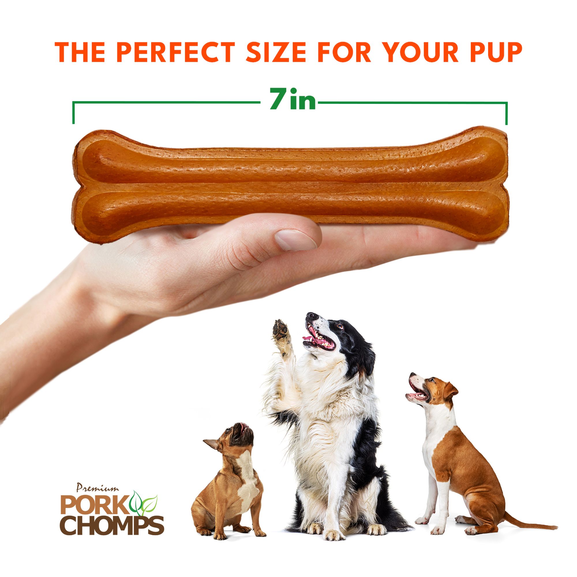 Pork Chomps&trade; Rawhide Free Bone Dog Treat - thumbnail 4