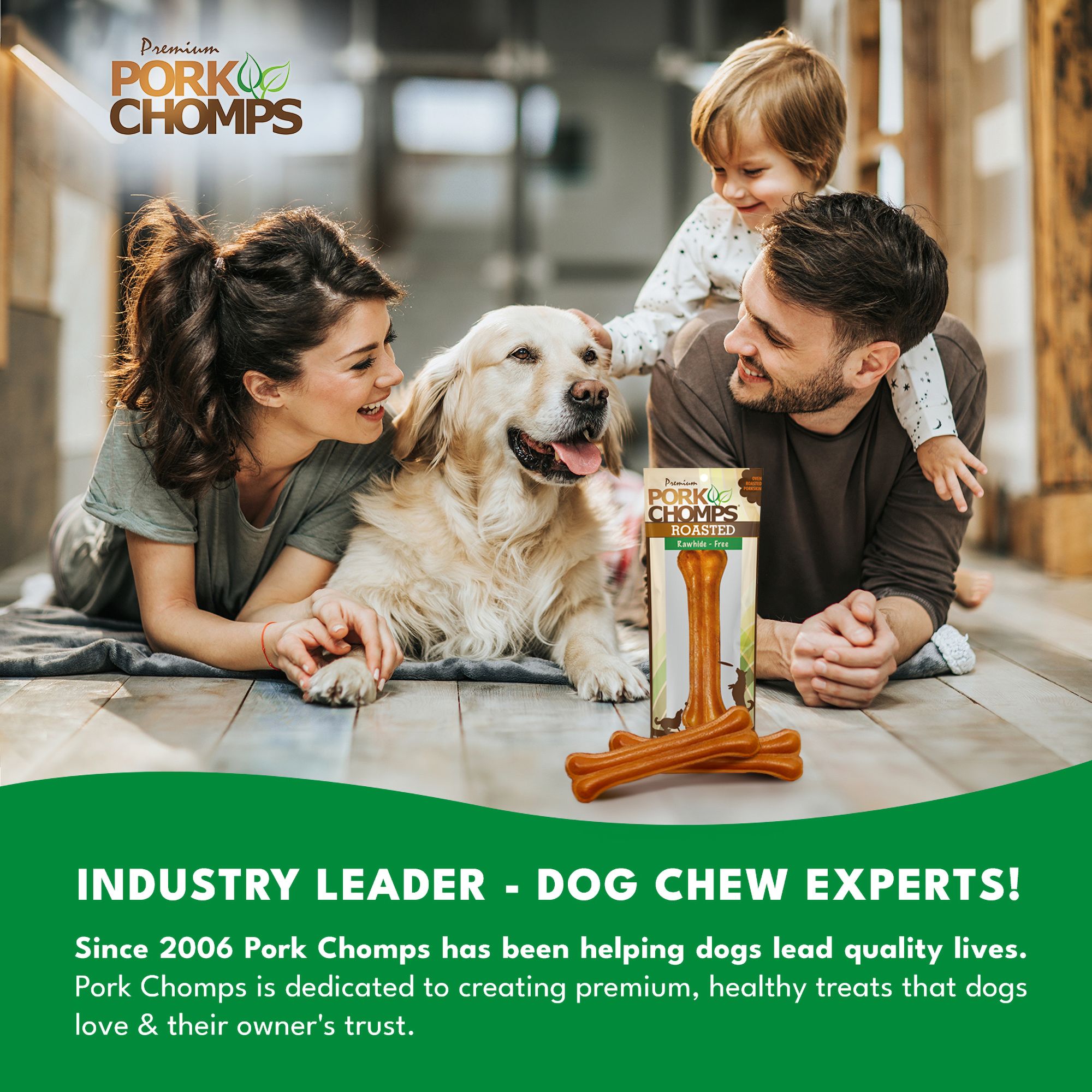 Pork Chomps&trade; Rawhide Free Bone Dog Treat - thumbnail 6