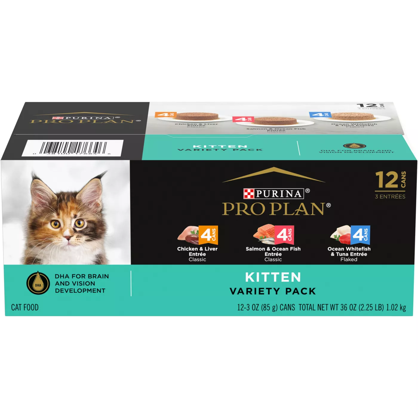 Purina Pro Plan Focus Kitten Wet Cat Food High Protein With Vitamins Variety Pack 12 CT 36 OZ