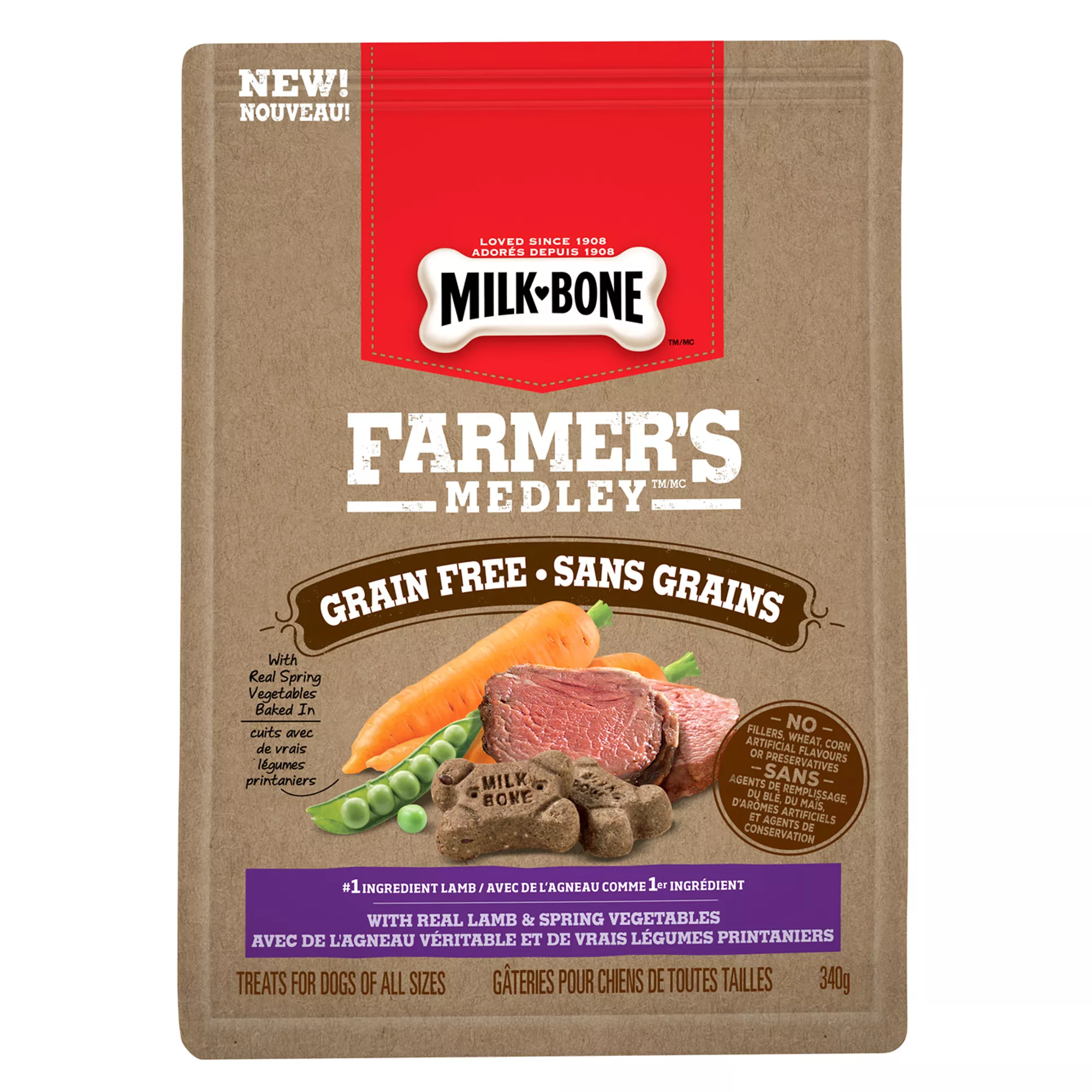 Milk-Bone Farmer's Medley Dog Treat - Grain Free, Lamb & Vegetables