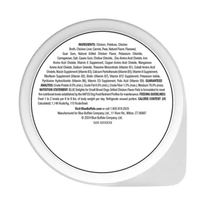 Product Blue Buffalo® Delights Small Breed Adult Wet Dog Food - Grilled Chicken Pate, 3.5 oz