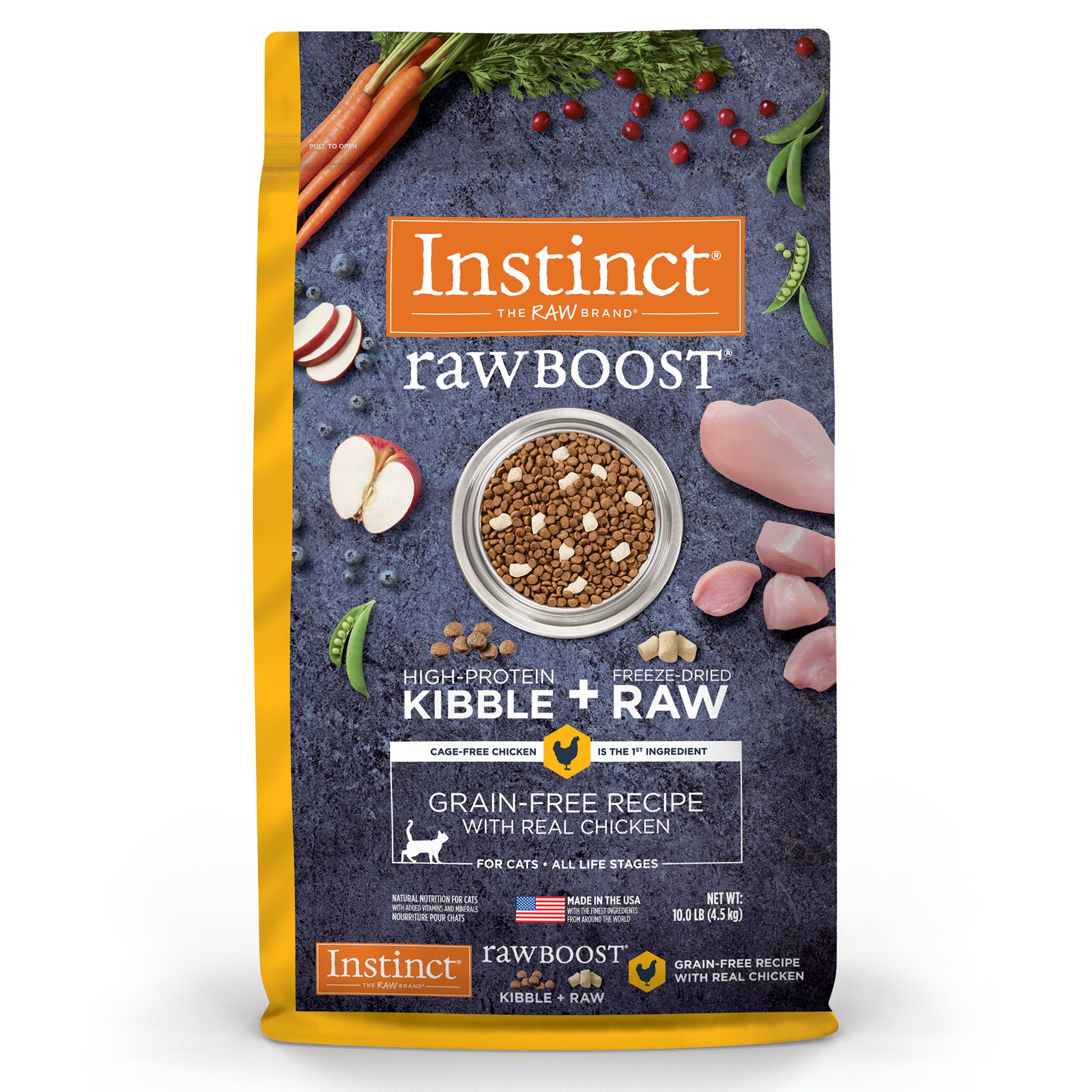 nature's variety instinct raw boost grain free recipe with real chicken natural dry dog food