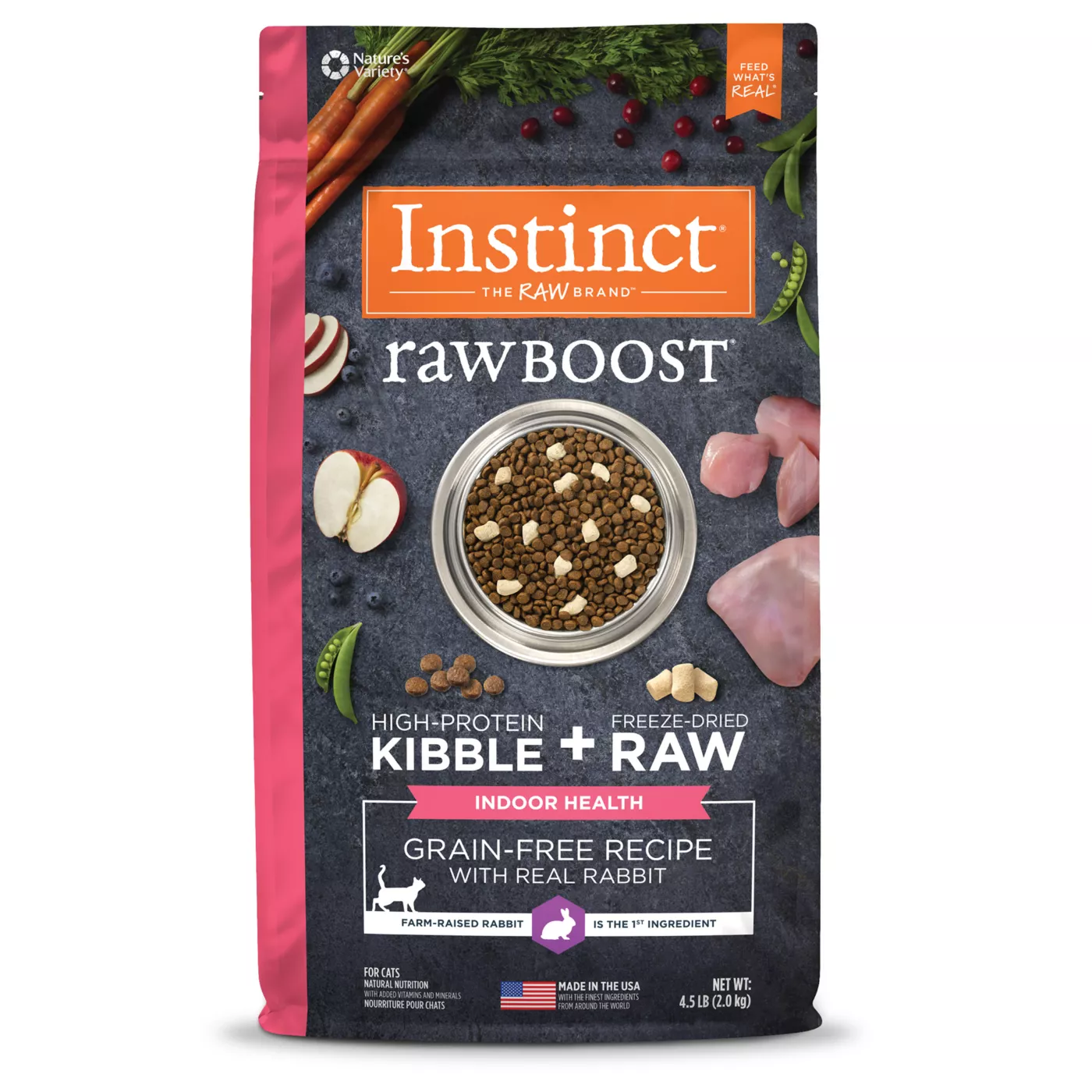 Instinct Raw Boost Indoor Health All Life Stage Dry Cat Food Rabbit