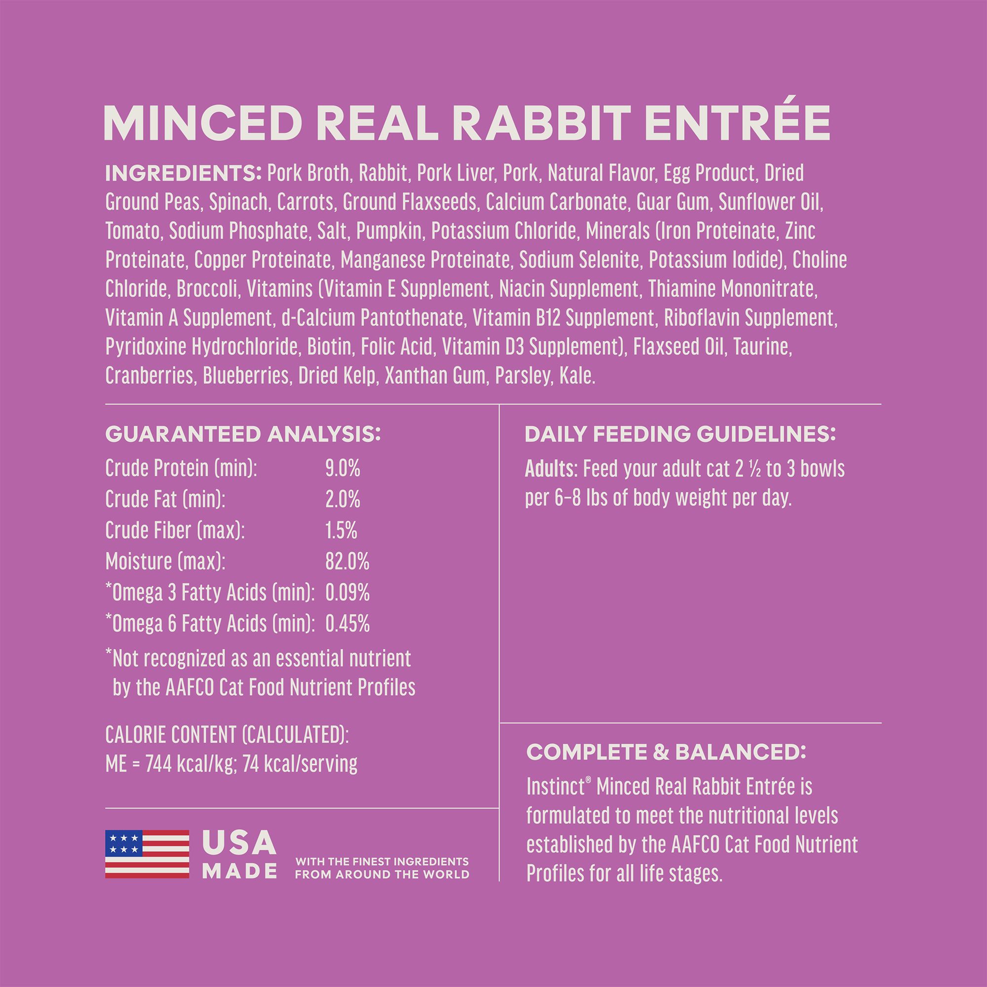 Instinct® Grain Free Minced Cat Food - Natural, Rabbit - thumbnail 7
