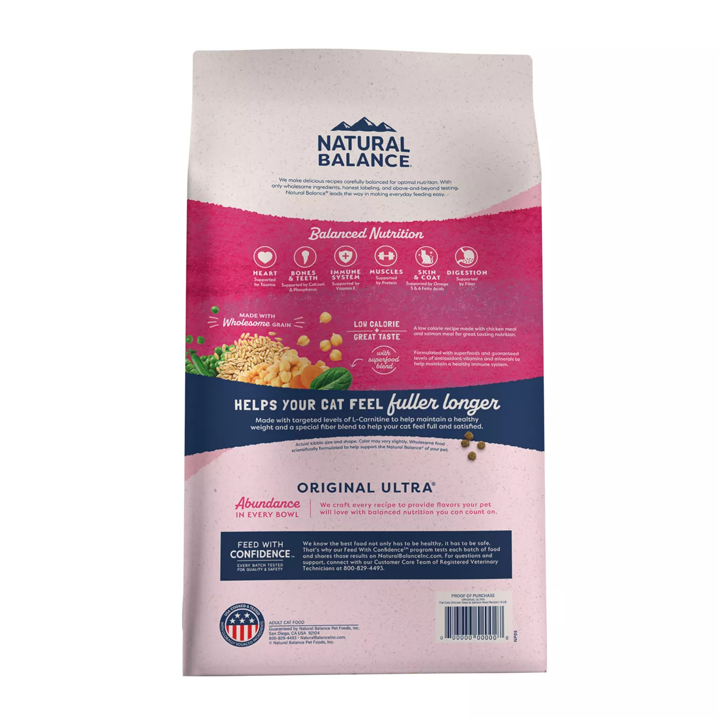 Natural Balance Fat Cats Adult Cat Food Weight Control Chicken Meal Salmon Meal Garbanzo Beans