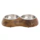 Product Whisker City® Wood Double Diner Cat Bowl, 0.75-cup