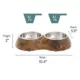 Product Whisker City® Wood Double Diner Cat Bowl, 0.75-cup