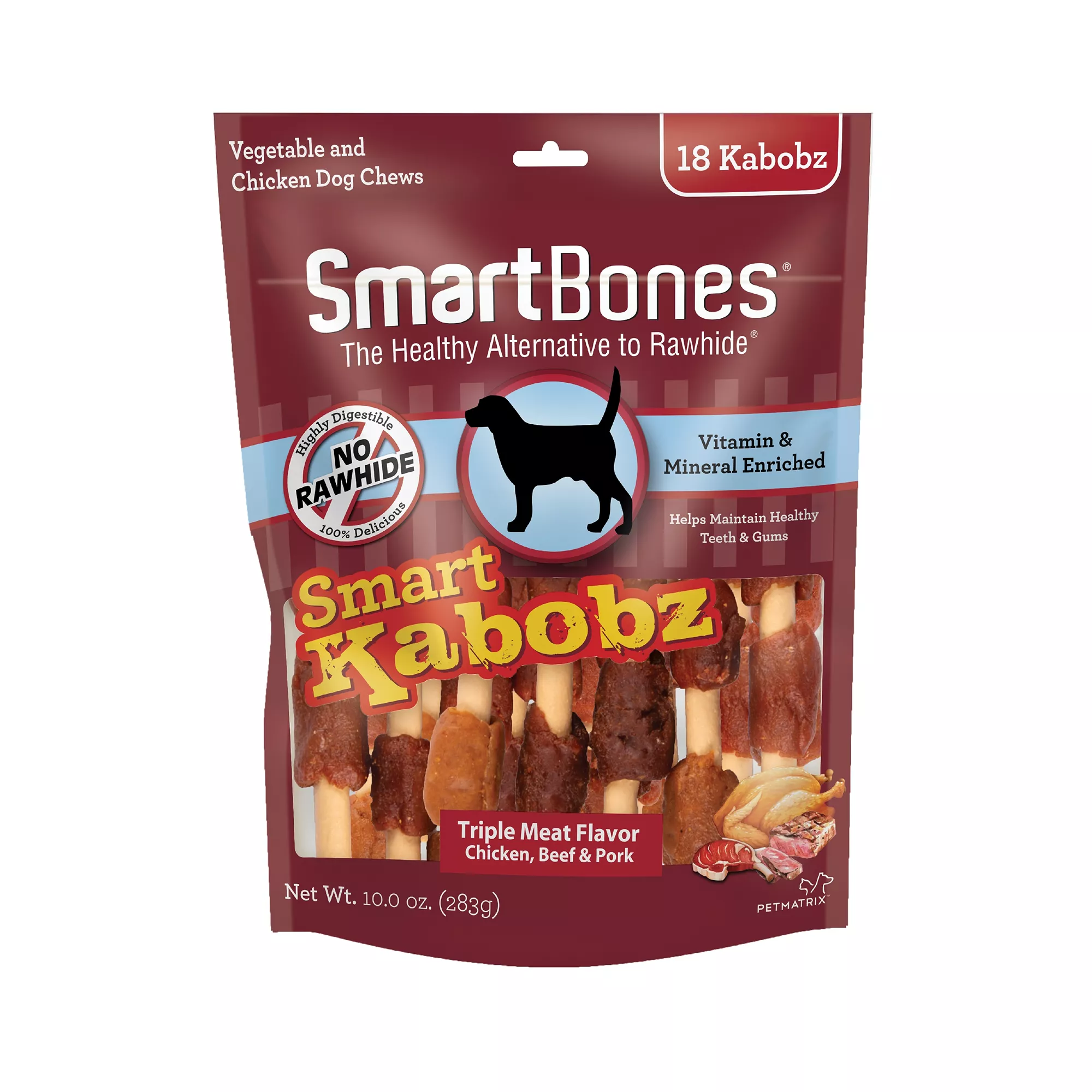 SmartBones® Smart Kabobz Dog Treat - Triple Meat Flavor