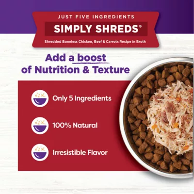 Product Wellness® Bowl Boosters Simply Shreds All Life Stage Dog Food Topper - Grain Free, Chicken & Beef