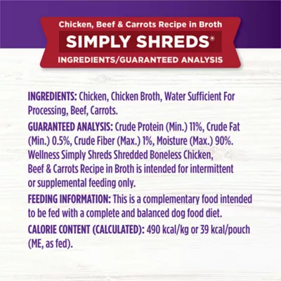 Product Wellness® Bowl Boosters Simply Shreds All Life Stage Dog Food Topper - Grain Free, Chicken & Beef