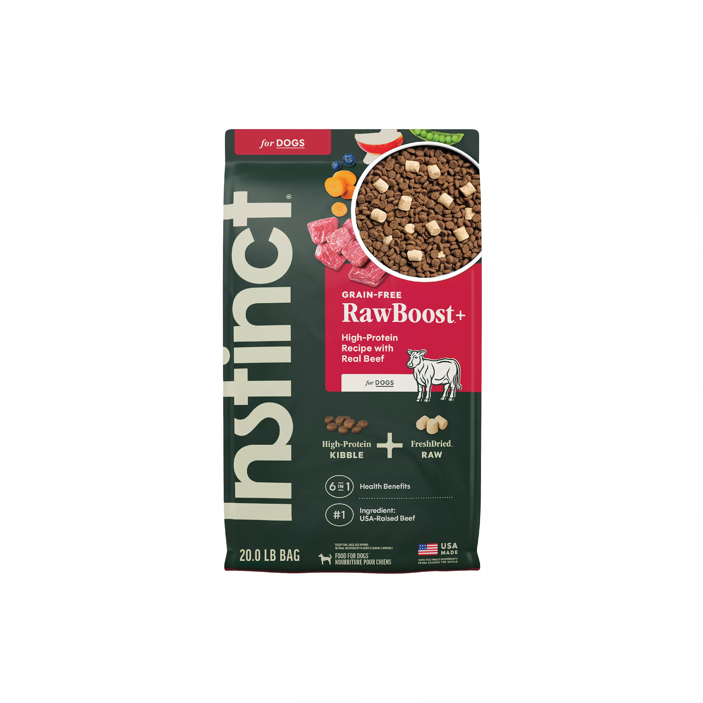 Instinct Raw Boost Adult Grain-Free Real Beef Recipe Dry Dog Food