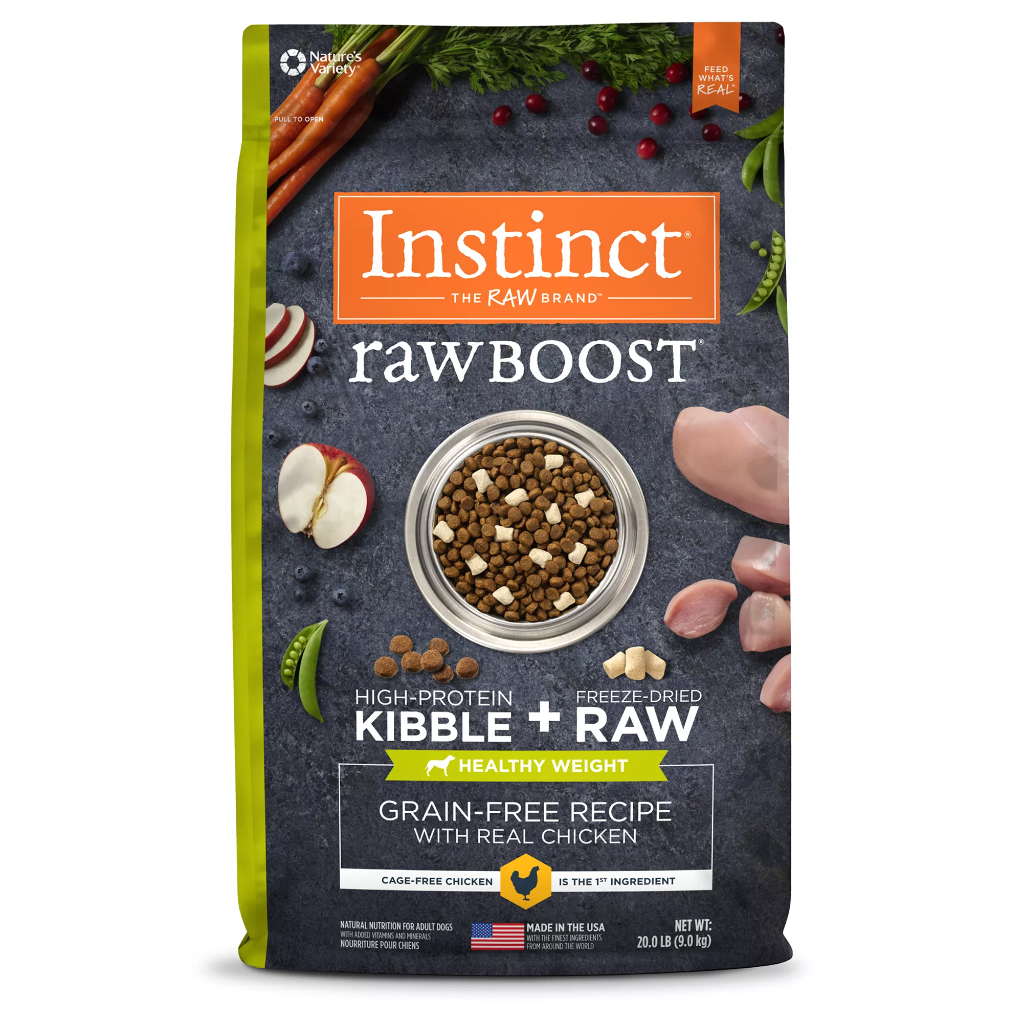 Instinct® RawBoost Healthy Weight Kibble + Freeze-Dried Raw Adult Dry Dog Food - Grain Free, Chicken