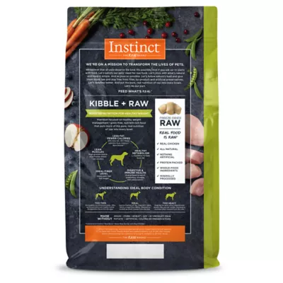 Product Instinct® RawBoost Healthy Weight Kibble + Freeze-Dried Raw Adult Dry Dog Food - Grain Free, Chicken