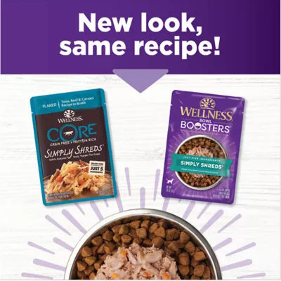 Product Wellness® Bowl Boosters Simply Shreds All Life Stage Dog Food Topper - Grain Free, Tuna & Beef