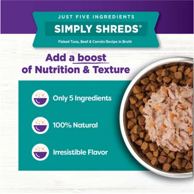 Product Wellness® Bowl Boosters Simply Shreds All Life Stage Dog Food Topper - Grain Free, Tuna & Beef