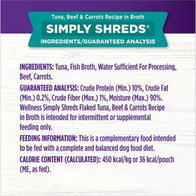 Product Wellness® Bowl Boosters Simply Shreds All Life Stage Dog Food Topper - Grain Free, Tuna & Beef