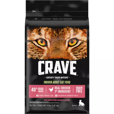 Product Crave™ High Protein Indoor Adult Dry Cat Food - Grain Free, Chicken & Salmon