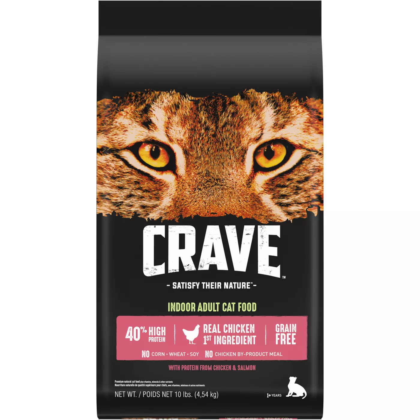 Crave High Protein Indoor Adult Dry Cat Food Grain Free Chicken Salmon