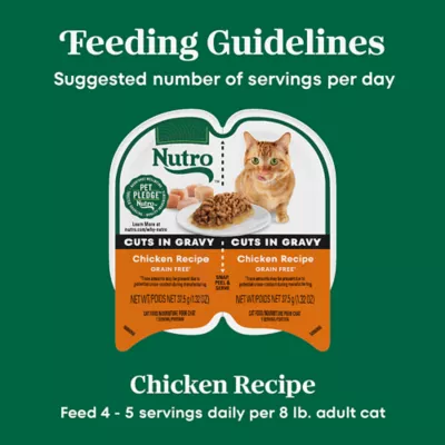 Product Nutro Perfect Portions Cuts in Gravy Adult Wet Cat Food - Non-GMO, Grain Free, 2.64 oz