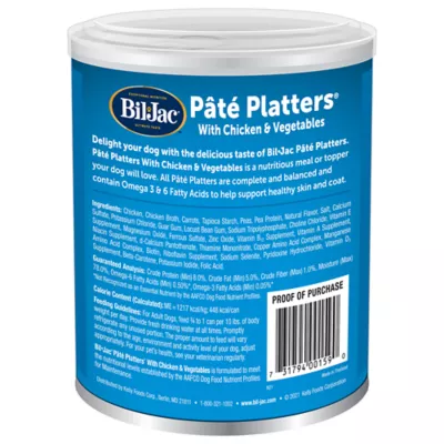 Product Bil-Jac® Pate Platters Adult Wet Dog Food - Grain Free, Chicken & Vegetables, 13 oz