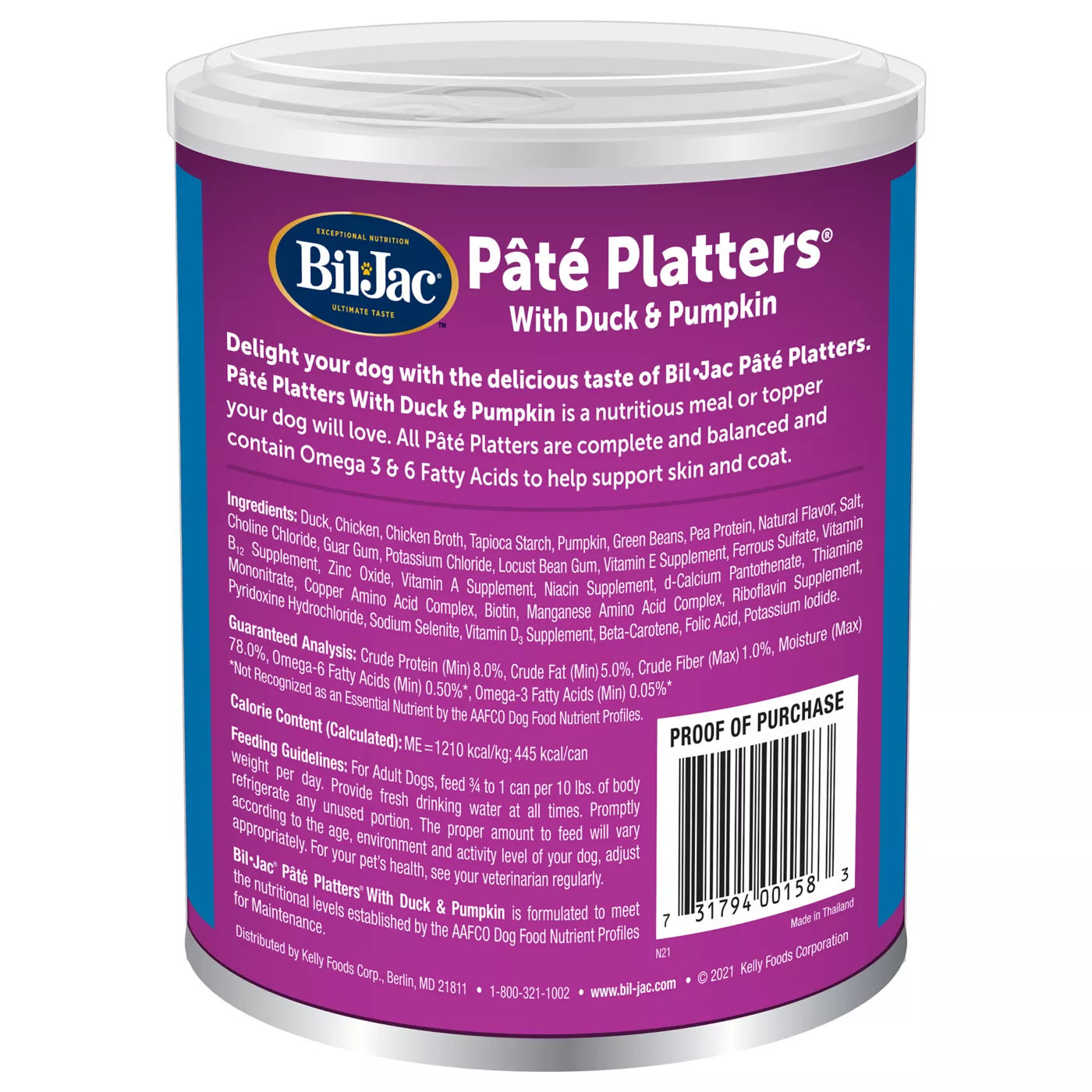 Bil Jac Pate Platters Adult Wet Dog Food Grain Free Gluten Free 13 Oz