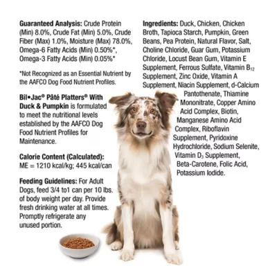 Product Bil-Jac® Pate Platters Adult Wet Dog Food - Grain Free, Duck & Pumpkin, 13 oz