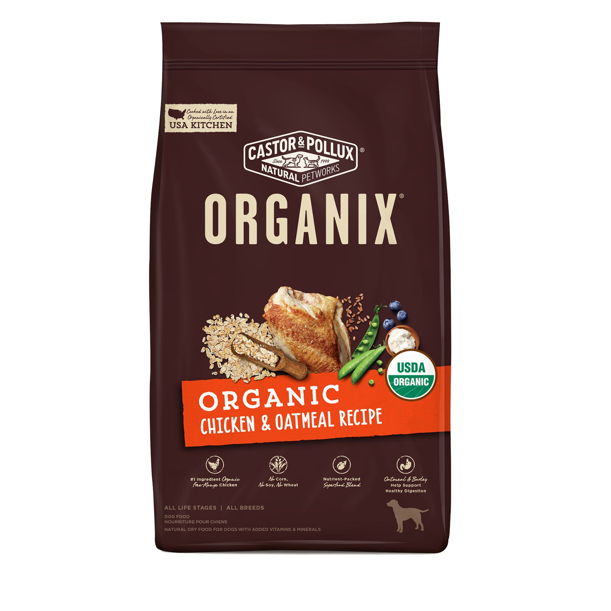 Castor & Pollux ORGANIX® Organic Dog Food Chicken & Oatmeal dog Dry