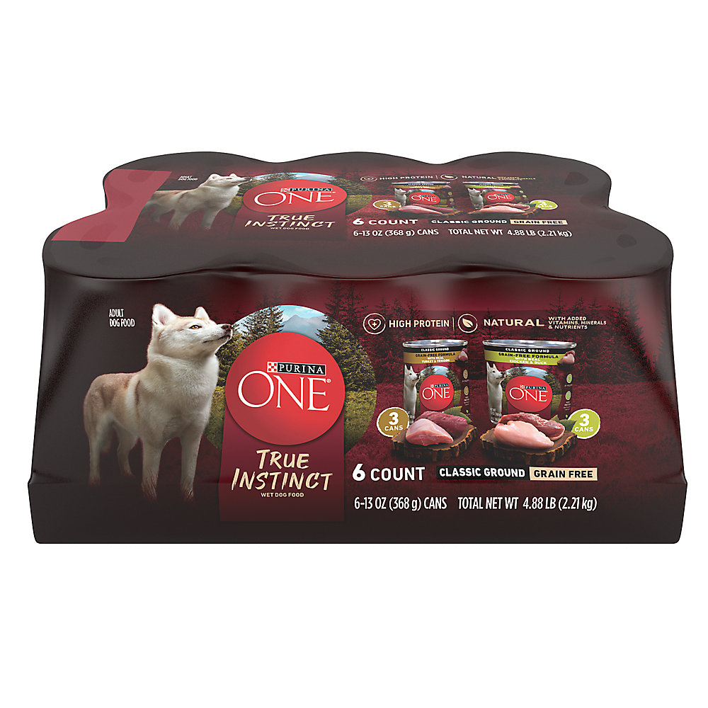 Purina ONE SmartBlend True Instinct Classic Ground Grain-Free Variety Pack Canned Dog Food