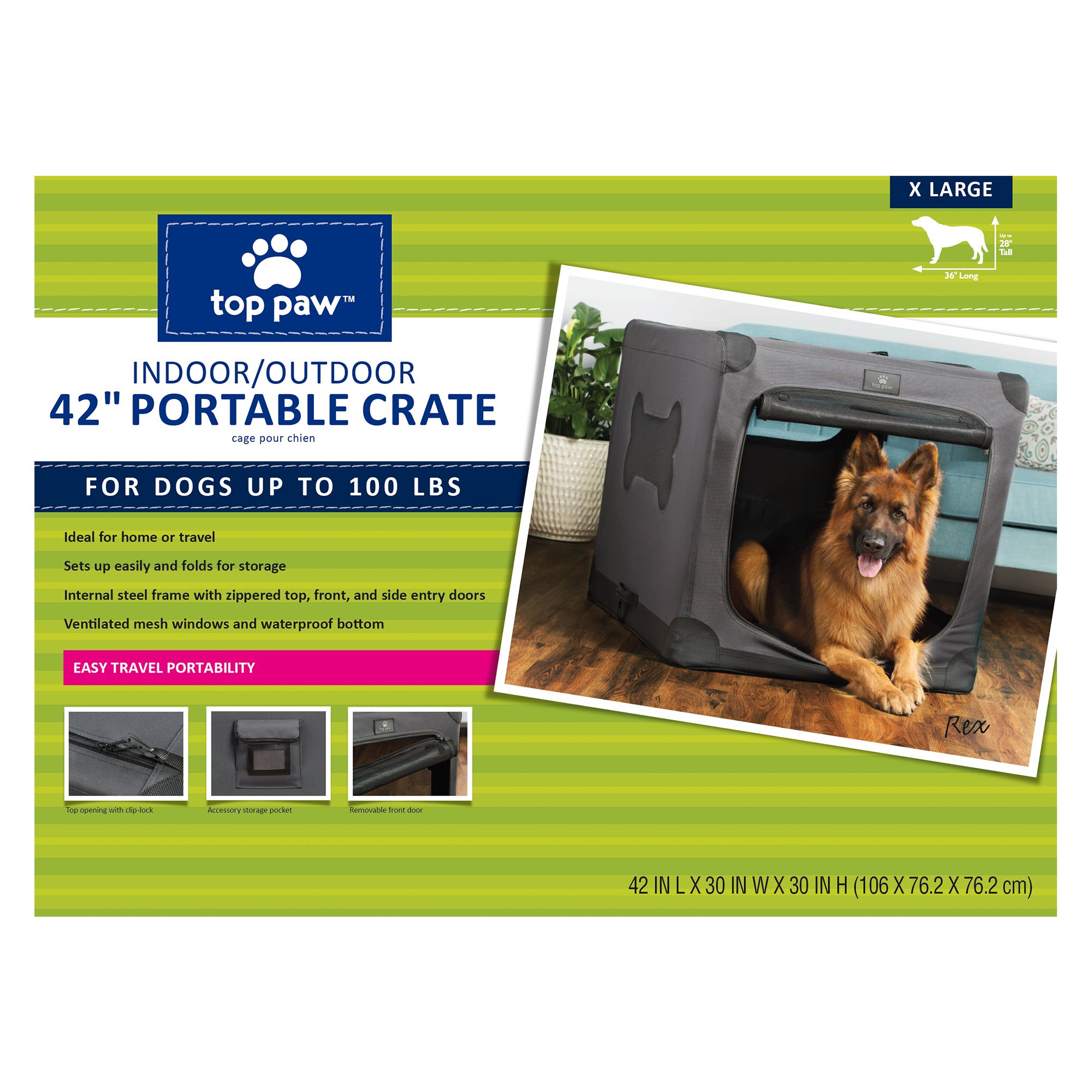 top paw indoor outdoor portable crate
