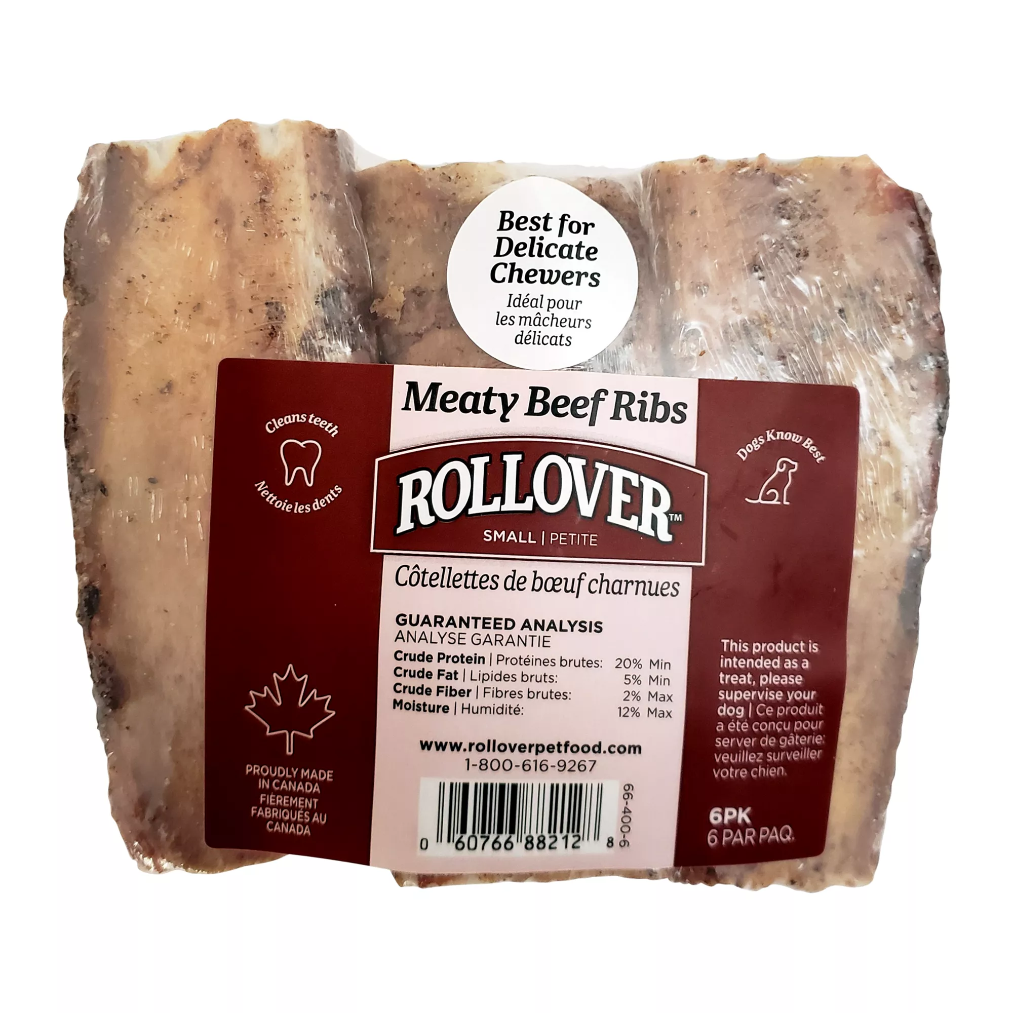 Rollover Meaty Beef Ribs Small Dog Treat - Beef