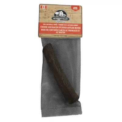 Product Richmond Valley Farms Cheese & Bacon Stuffed Antler Bone Dog Treat