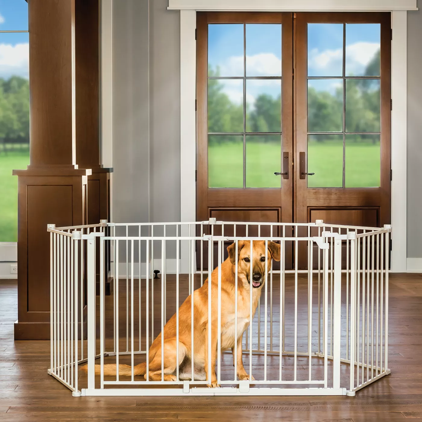 Top Paw 2 in 1 Double Door Pet Gate Pen