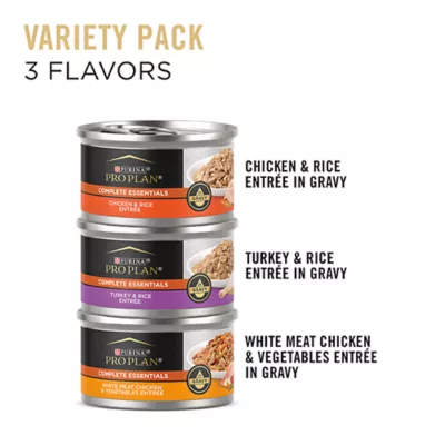 Product Purina® Pro Plan Complete Essentials Adult Wet Cat Food - In Gravy, Variety Pack, 3 Oz, 24 Count