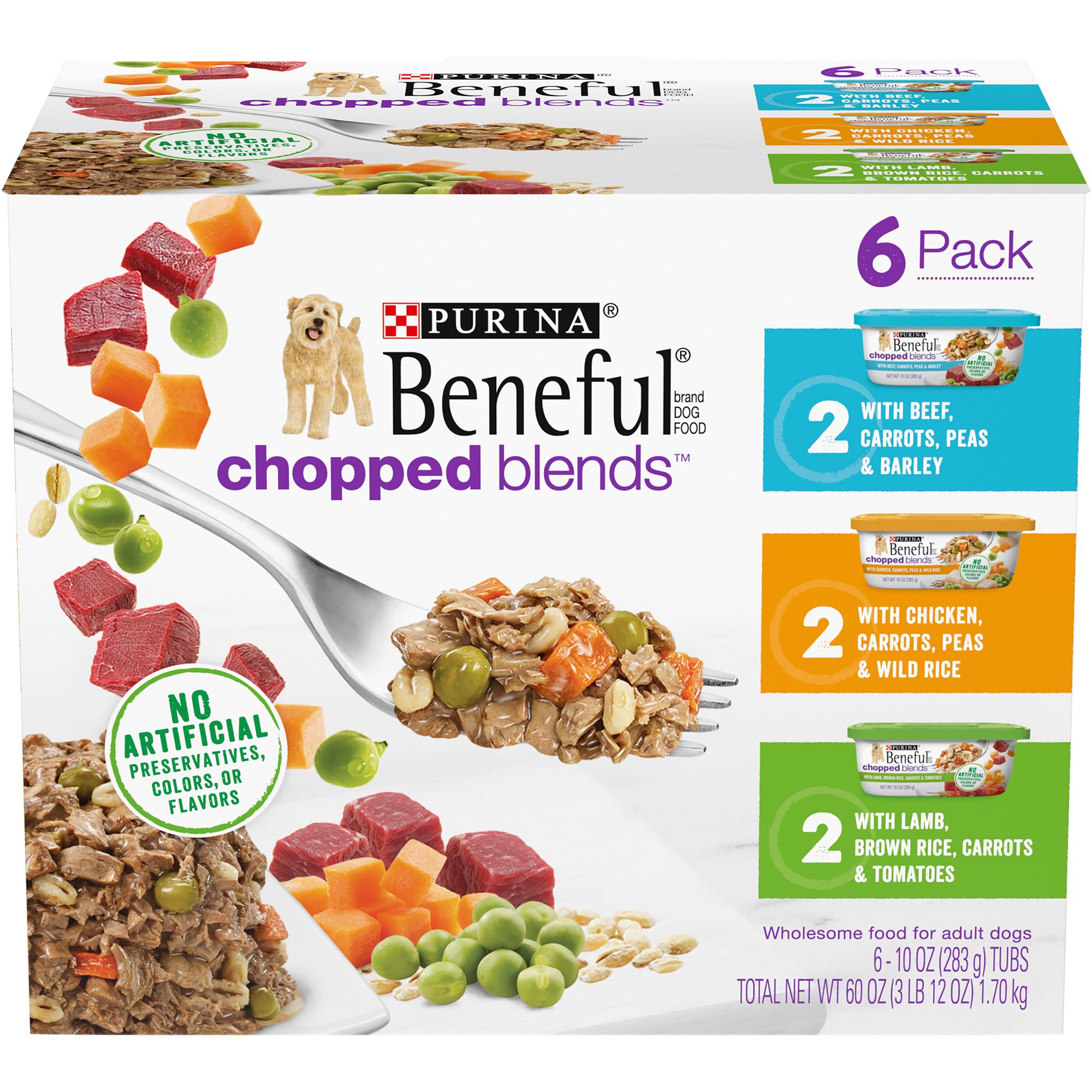 Purina Beneful Chopped Blends Adult Dog Wet Food 60 oz. No