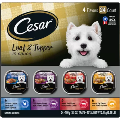 Cesar Classics Adult Wet Dog Food Loaf Topper 24 Count