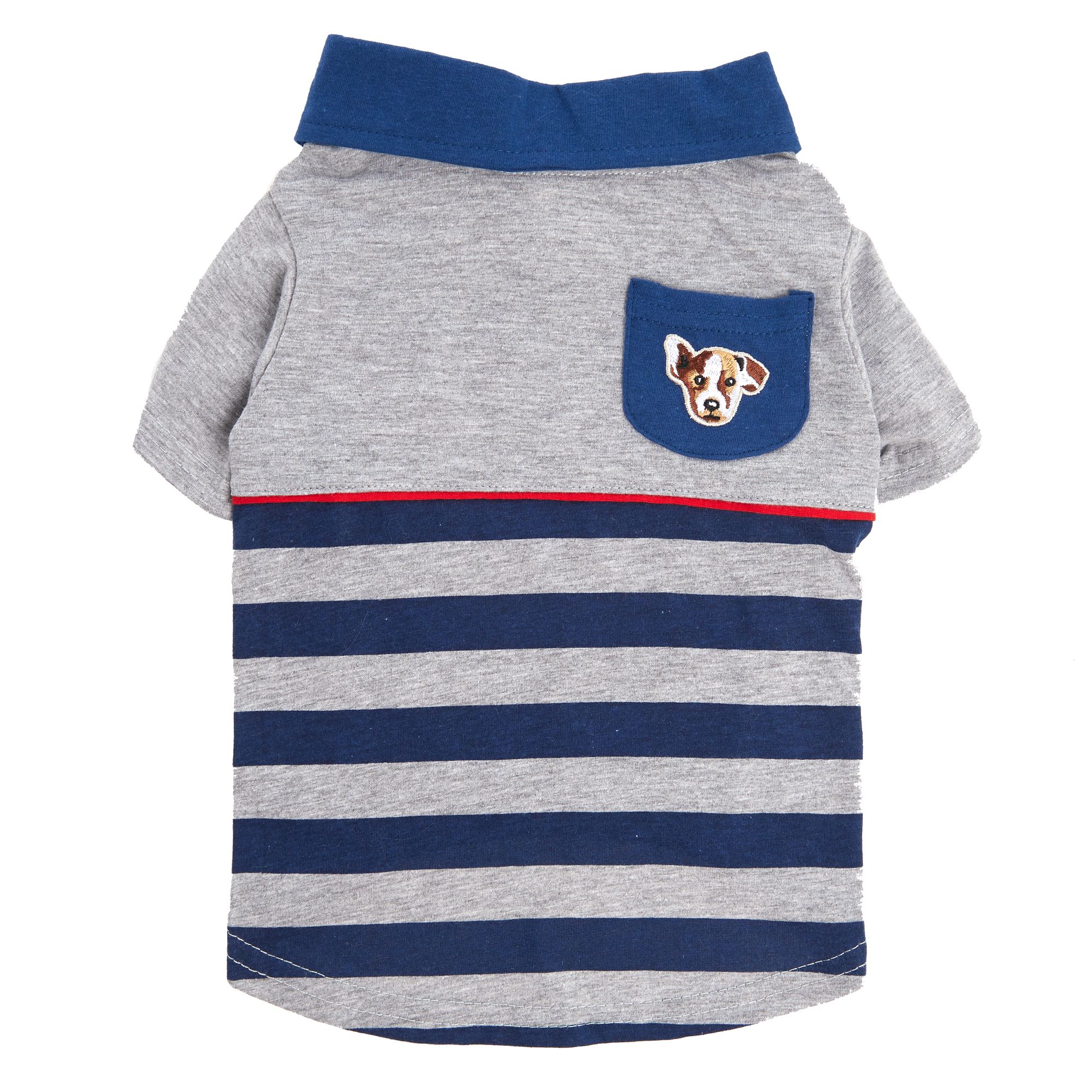 ED Ellen DeGeneres Striped Polo Dog Tee dog Tshirts & Tank Tops