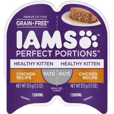 Iams Perfect Portions Healthy Kitten Wet Cat Food Grain Free Chicken Pate