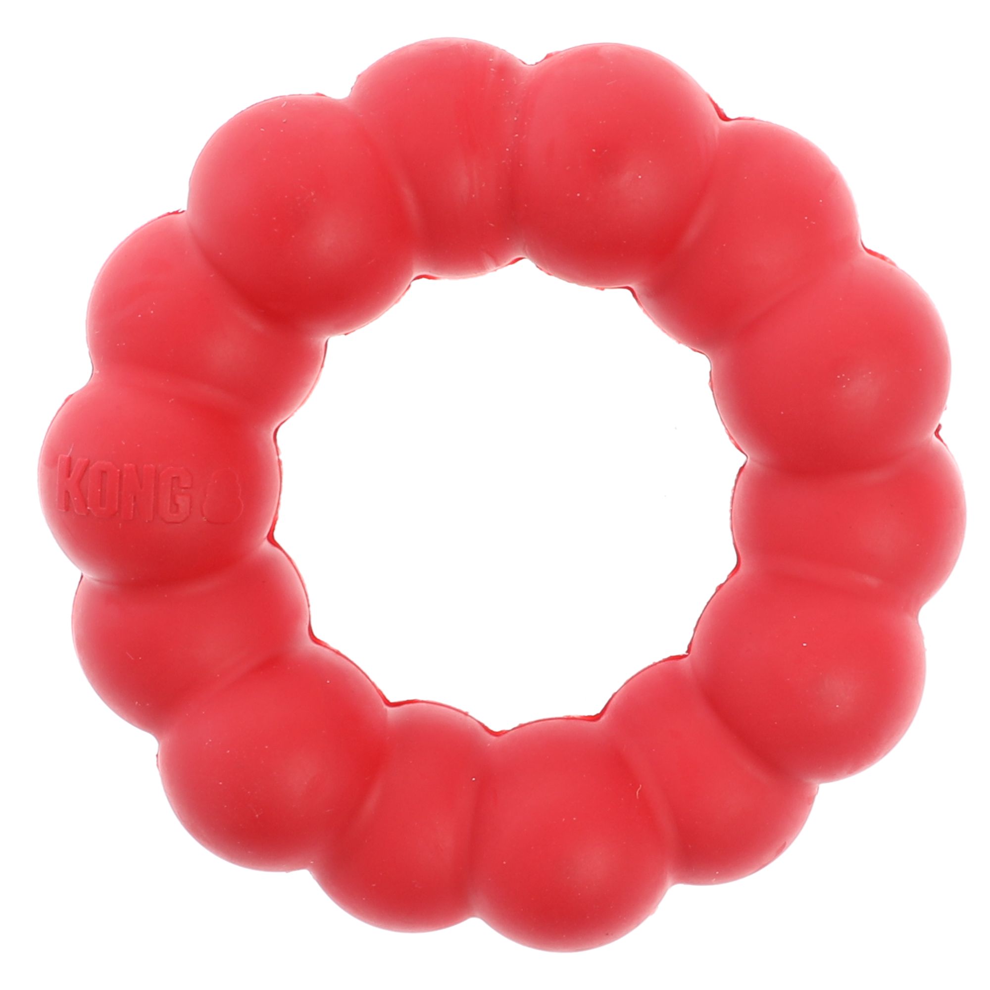red rubber dog toy