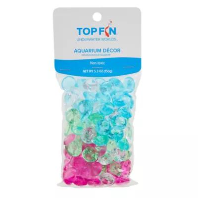 Product Top Fin® Solitaire Glass Gem Aquarium Décor - Neon Mix