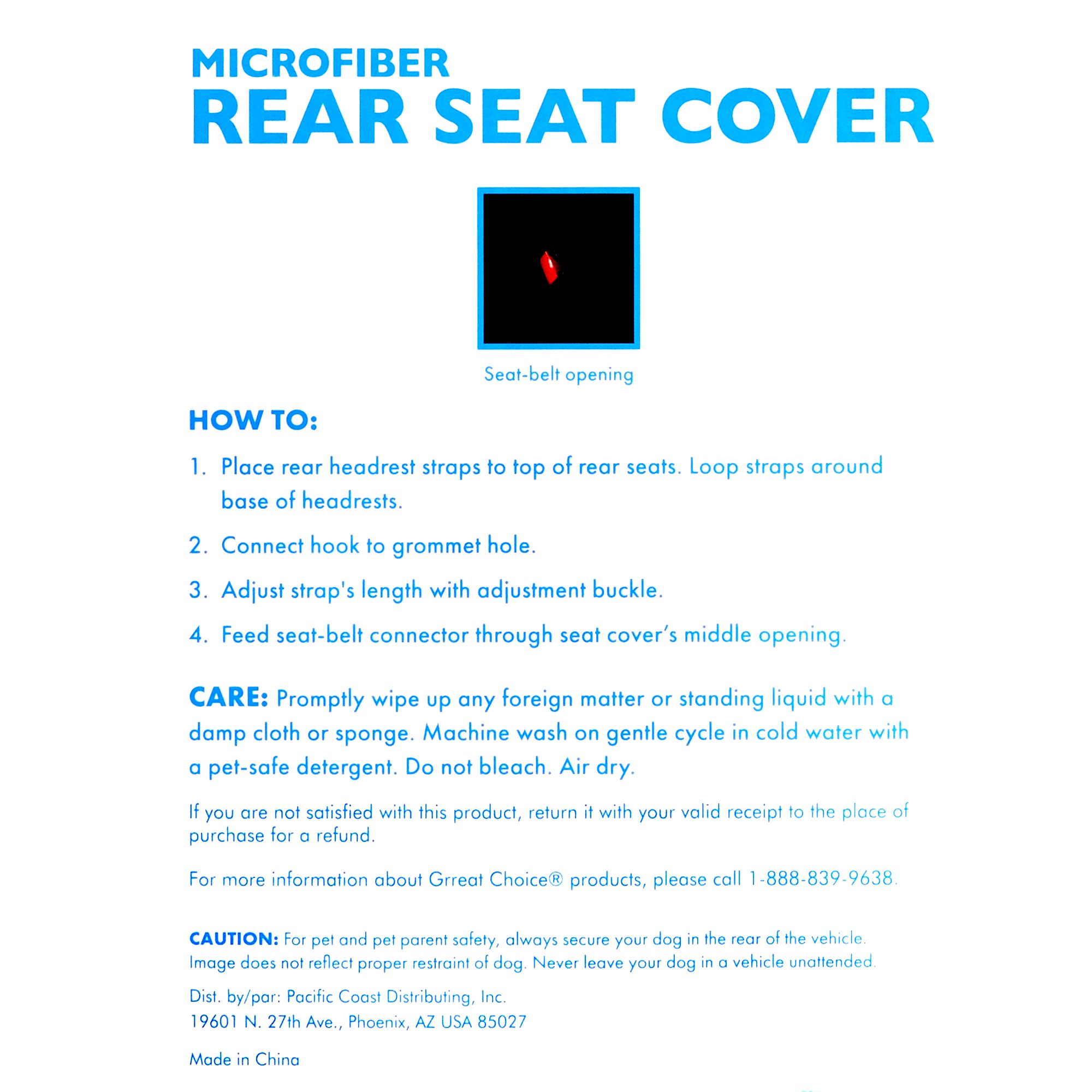 grreat choice microfiber rear seat cover