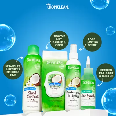 Product TropiClean® Lime & Coconut DeSheding Dog Shampoo