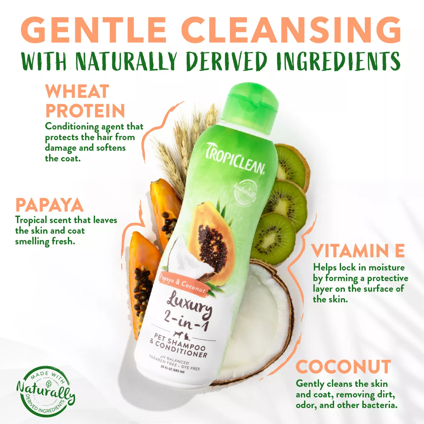TropiClean Papaya Coconut Dog Shampoo Conditiner