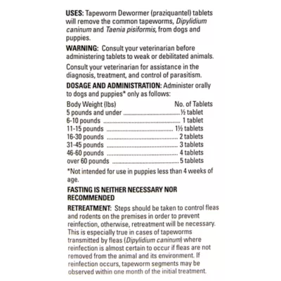 Product Elanco Tapeworm Dewormer Tablets for Dogs