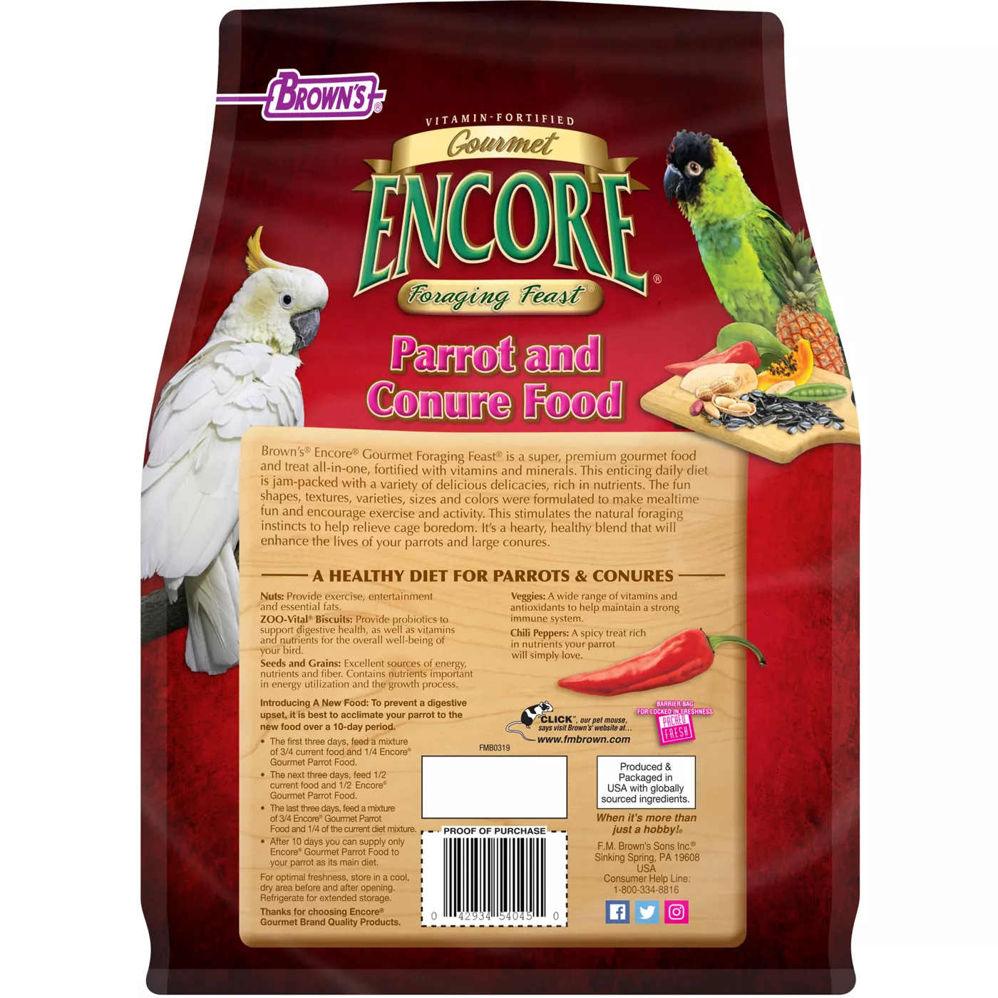 Brown s Encore Gourmet Foraging Feast Parrot Conure Food