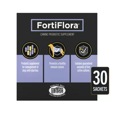 Purina Pro Plan Veterinary Supplements FortiFlora Probiotic Powder Supplement for Dogs 30 Count