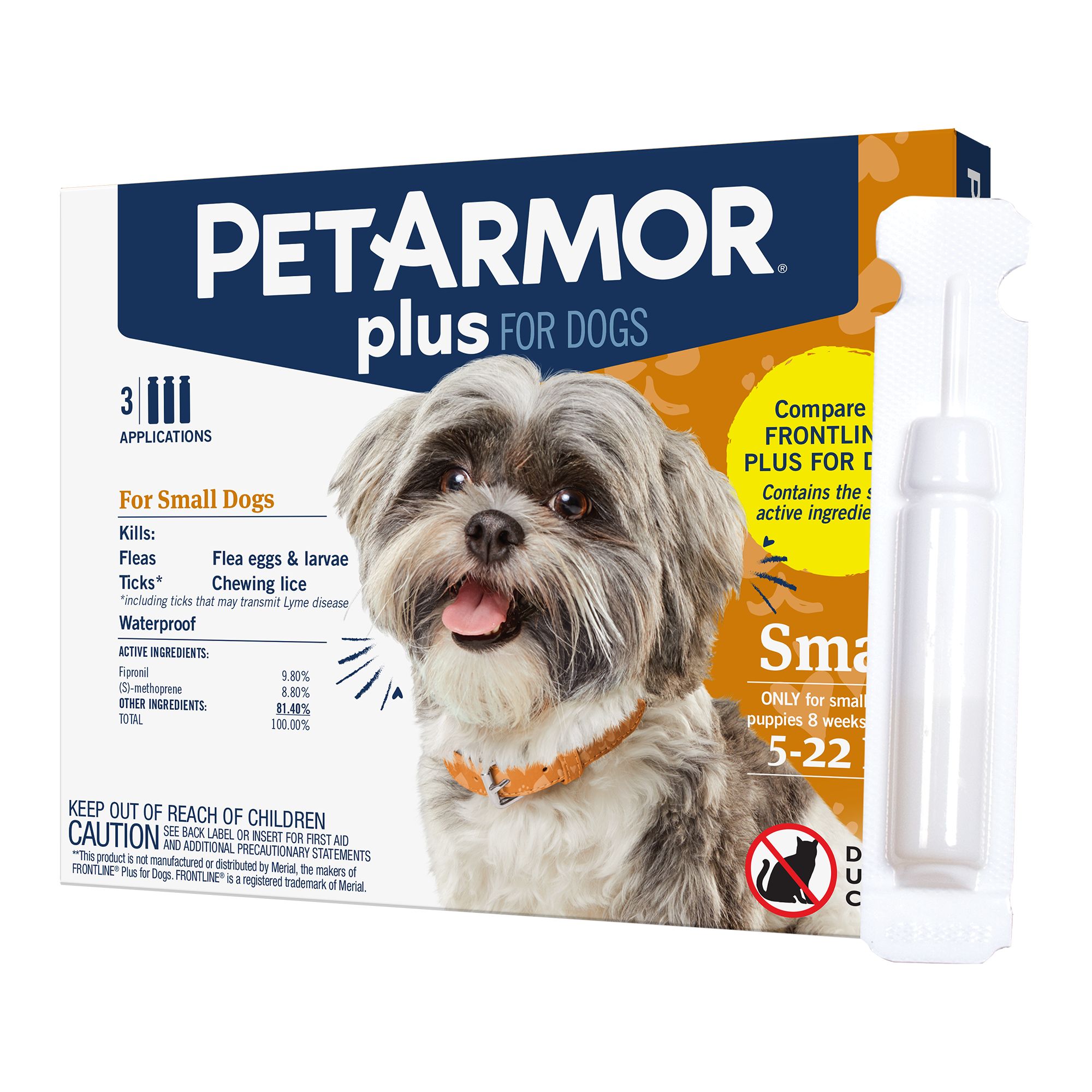 Petarmor Plus For Dogs 5 22lbs Flea Tick Spot On Treatment