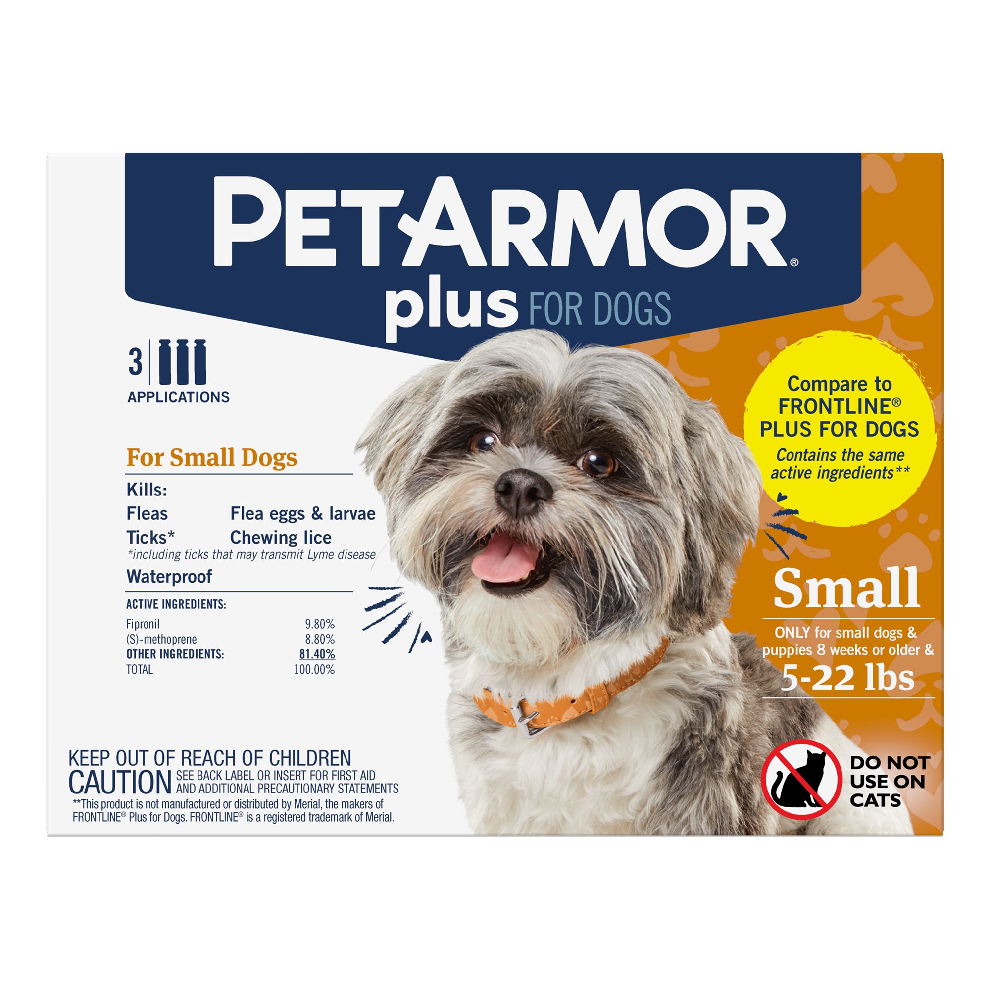 PetArmor Plus Flea Tick Lice Treatment for Dogs Puppies 4 22 lbs