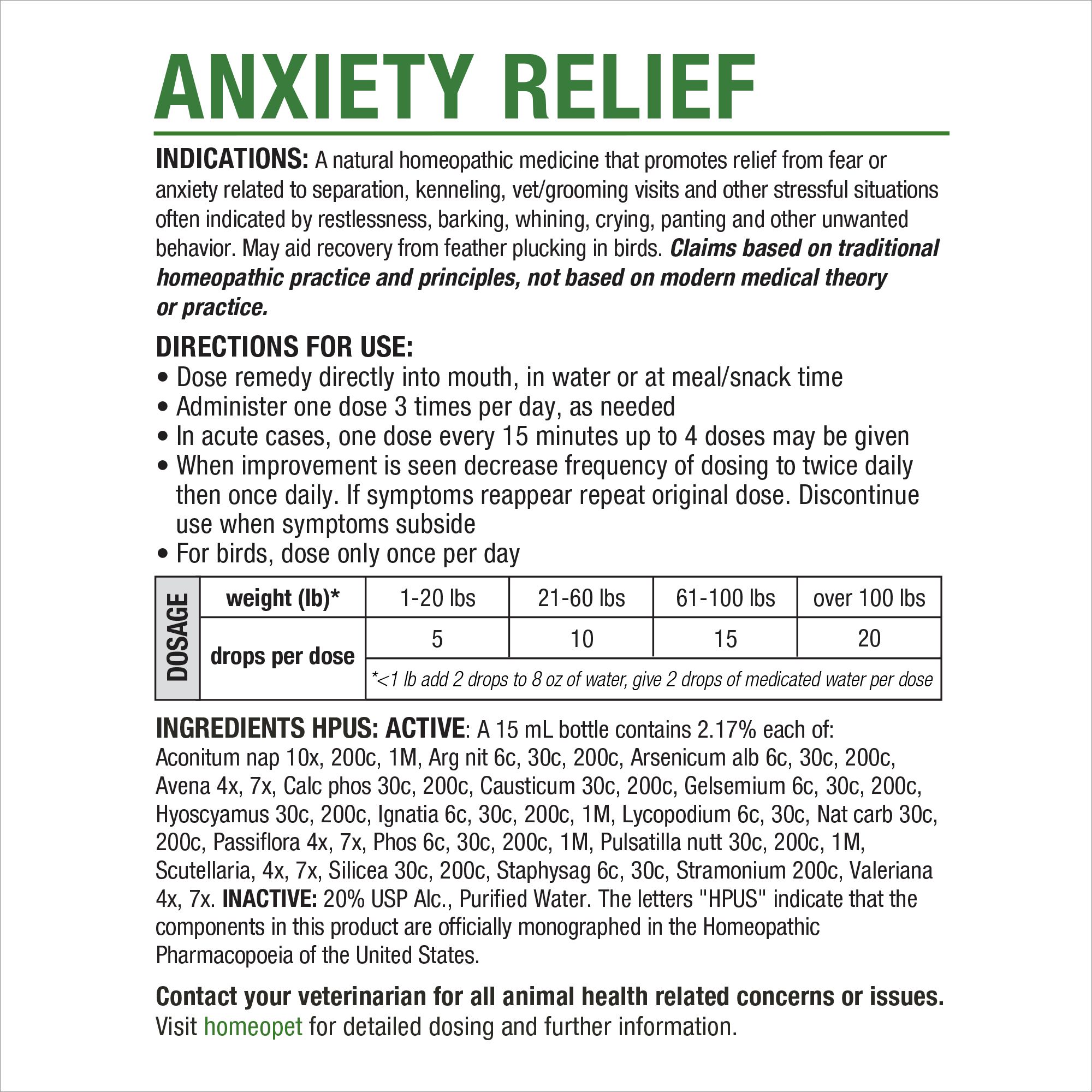 HomeoPet® Anxiety Relief Small Pet Calming Supplement - thumbnail 6