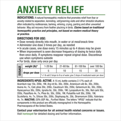 HomeoPet® Anxiety Relief Small Pet Calming Supplement - Image 6