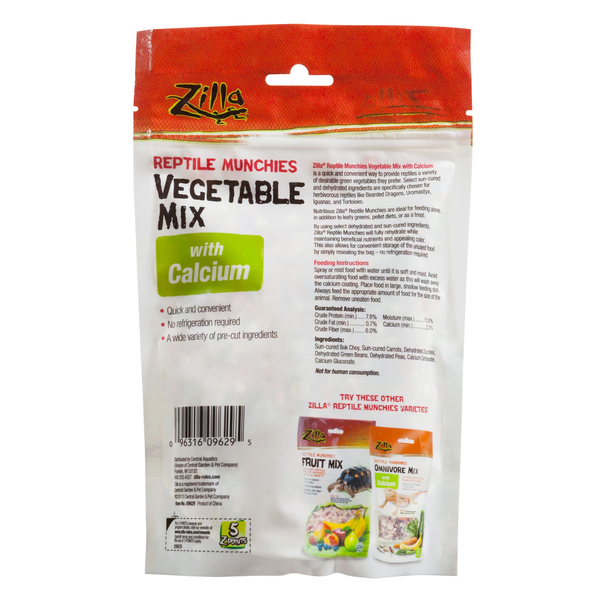 Zilla® Reptile Vegetable with Calcium Munchies - Reptile Veggie Treat - 4 oz - thumbnail 2